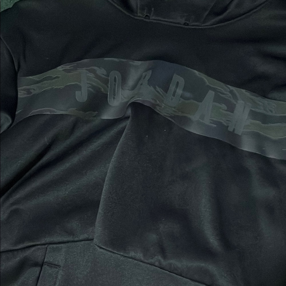 Jordan Black Hoodie with Camo Accent